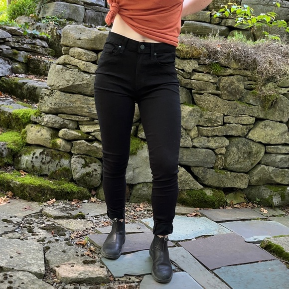 PAIGE Hoxton high-rise slim-fit jeans - Black Denim High Waisted Size 29 Pants - Picture 6 of 8